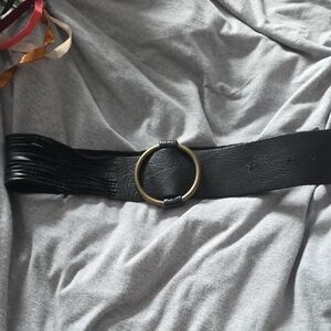 Mango Leather Belt Black